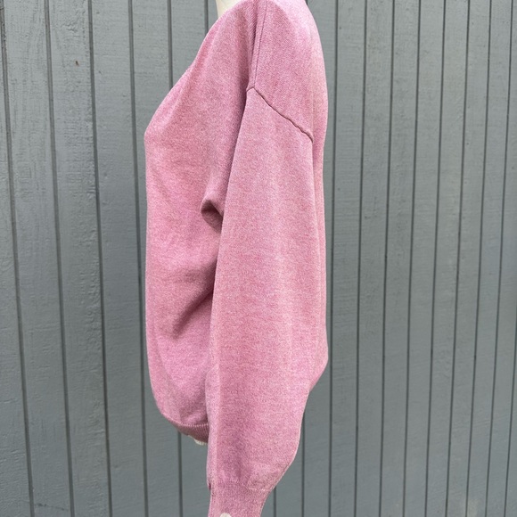 Pretty in Pink Sweater with White Trim - Picture 5 of 9